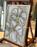 Horse Resin Art Painting , Flower Art , Butterfly Art With Mirror, Modern Art , Luxury Interior Art Handmade Oil Painting